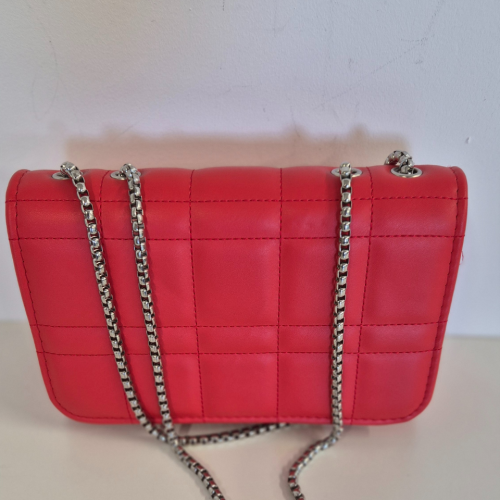 Borsa Clutch con catena argentata Manhattan col. Rosso