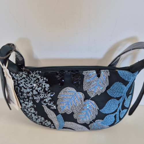 Borsa Clutch Mezzaluna con ricamo perline Odessa