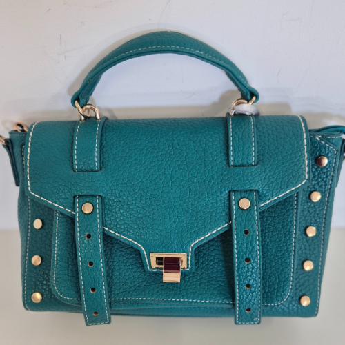 Borsa a Mano e Tracolla con borchie Mila col. Verde