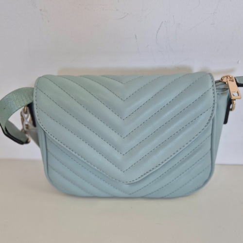 Baby Matelassè Shoulder Clutch Bag in Baby Blue